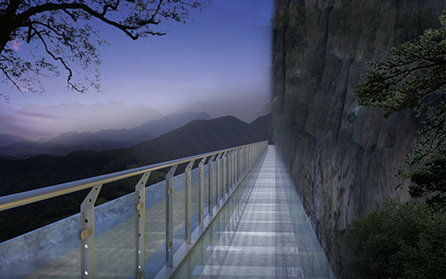 Successful cases of glass walkway