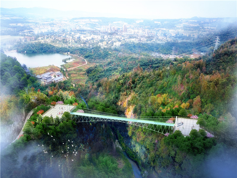 Construction Case of Xinyu Glass Suspension Bridge Scenic Area Project