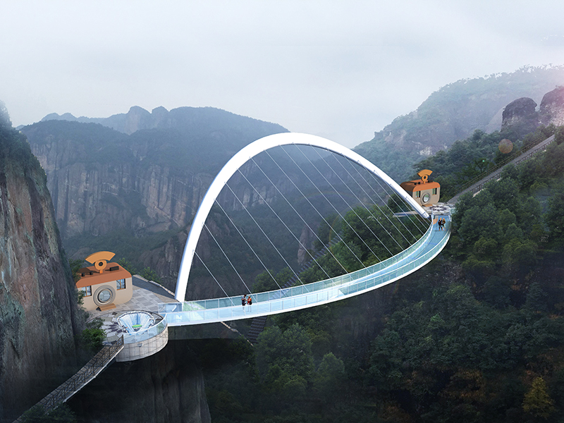 Construction Case of Hunan Glass Suspension Bridge Project