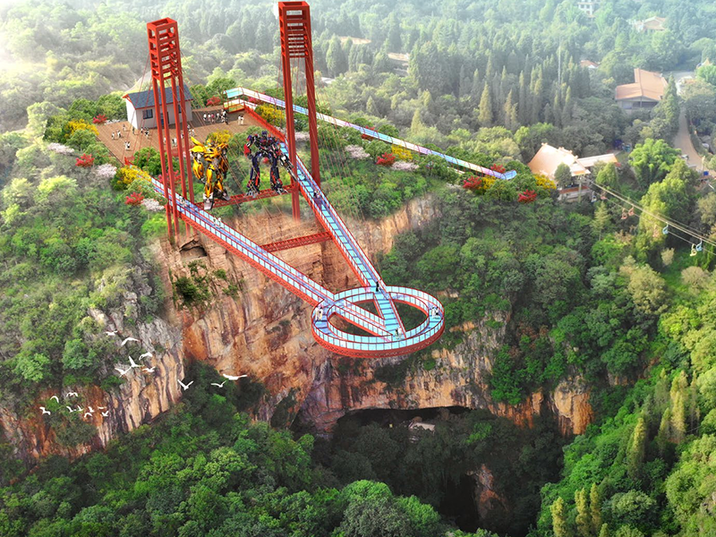 Glass suspension bridge